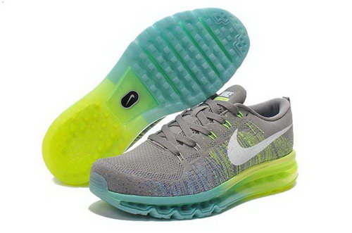 Nike Flyknit Air Max Mens Shoes Gray White Green New Sweden